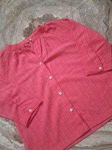 Pink Button-Down Top