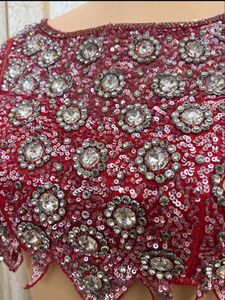 Bollywood Designer Embellished Red Blouse
