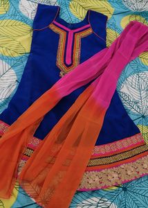Blue Kurti With Dupatta
