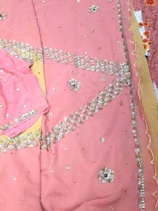 Pink Embroidered Saree with Blouse