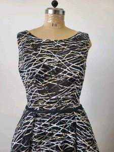 Elegant Black &amp; Silver Evening Gown