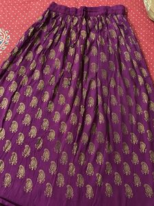 Purple Paisley Print Skirt