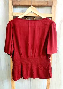 Rust Colour Embroidery Work Top Size-34