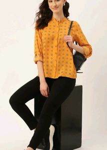 Dressberry Stylish Mustard Print Top