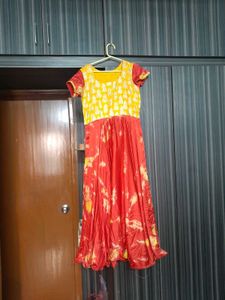 Red &amp; Yellow Ethnic Dress 36 bust length 50