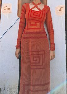 Sheer Red Stylish Kurta