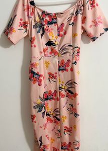 Misschase Blush Pink Floral Print Wrap Dress