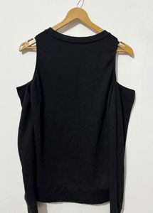 Black Cold Shoulder Top