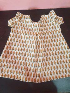 White & Yellow Printed Dress