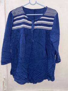 Striped Blue Tunic Top