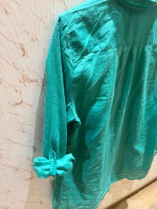 Green Cotton Button Down Shirt