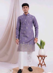 Lavender Embroidered Kurta Set