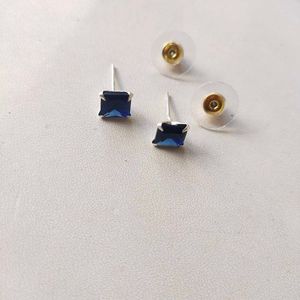 925 Silver Big Size Square  Dimond Earrings/Studs