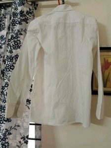 Mens White Designer Button Down Shirt