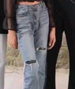 Ripped Knee Denim Jeans