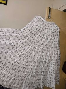 White Printed Ethnic Skirt