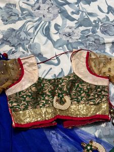 Blue Embroidered Lehenga Choli Set