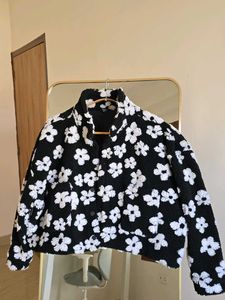 WESTSIDE Floral Print Faux Fur Jacket