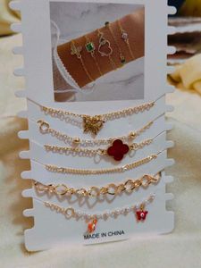 Golden Charm Bracelet Set