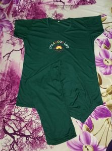 Green Graphic Pajama Set
