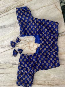 Blue Brocade Blouse