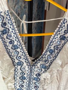 White Embroidered Mini Dress