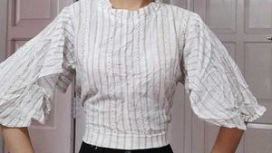 Eyelet Sleeve Blouse