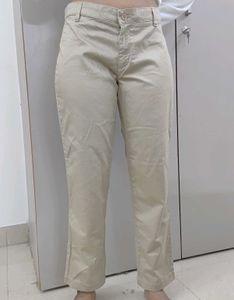 Beige Casual Pants