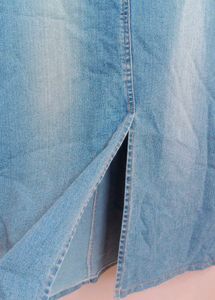 Denim skirt with back slit