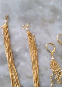 Gold Chain &amp; Pearl Jewelry Set