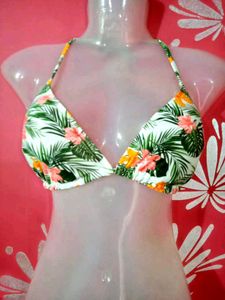 Tropical Floral Bikini Top
