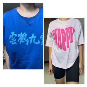 Pink & Blue oversize T-Shirt