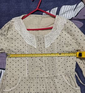 Polka Dot Dress with Lace Collar