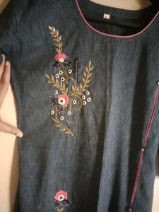 Embroidered Blue Kurta