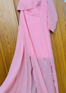 Sassafras Baby Pink One Shoulder Dress