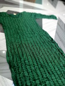 Green Sequin Work Kurti