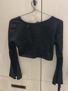 Black Wrap Crop Top