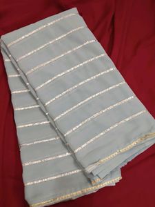 Beautiful Grey saree with blouse piece