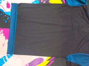 Full Sleeves T-shirt, Black And Blue In Colour.