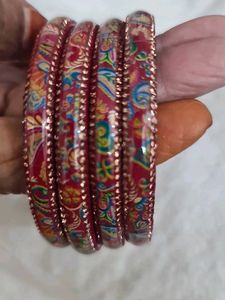 Red & Gold Paisley Bangles