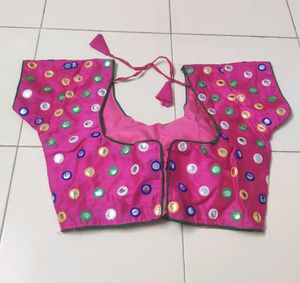 Pink Embellished Blouse &amp; Dupatta Navratri Dandiya