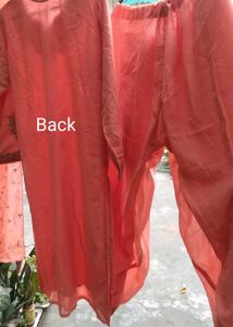 Zari work Peach Kurta Set