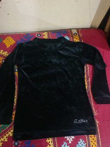 Black Velvet Long Sleeve Top bottom set