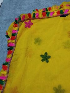 Yellow Embroidered Dupatta