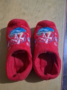 Cute Red Embroidered Slippers