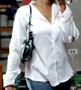 White Long Sleeve Button-Up