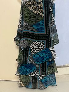 Pintrest Tiered Abstract Print Dress
