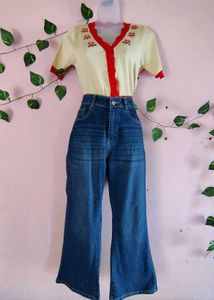 Women High Rise Bootcut Flared Denim Jeans ✨