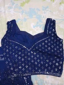 Blue Embellished Lehenga Set