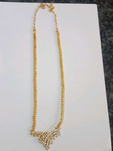 Gold Finish Long Necklace